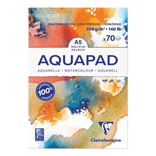 CLAIREFONTAINE СКИЦНИК AQUAPAD COLD PRESSED A5 300 ГР 70 Л