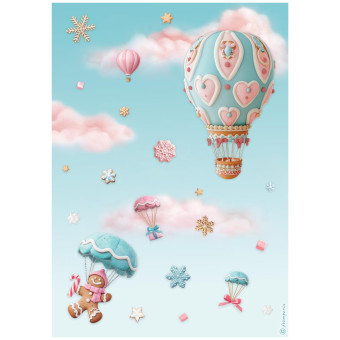 STAMPERIA CANDY CHRISTMAS ДЕКУПАЖНА ХАРТИЯ А4 - DFSA41046