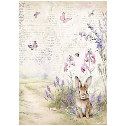 STAMPERIA LAVENDER DECOUPAGE RICE PAPER A4 - DFSA4883