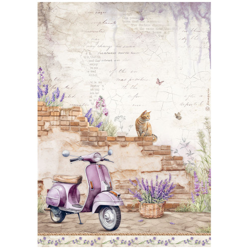STAMPERIA LAVENDER DECOUPAGE RICE PAPER A4 - DFSA4885