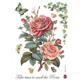 STAMPERIA BIG ROSE ДЕКУПАЖНА ОРИЗОВА ХАРТИЯ А4 - DFSA41002