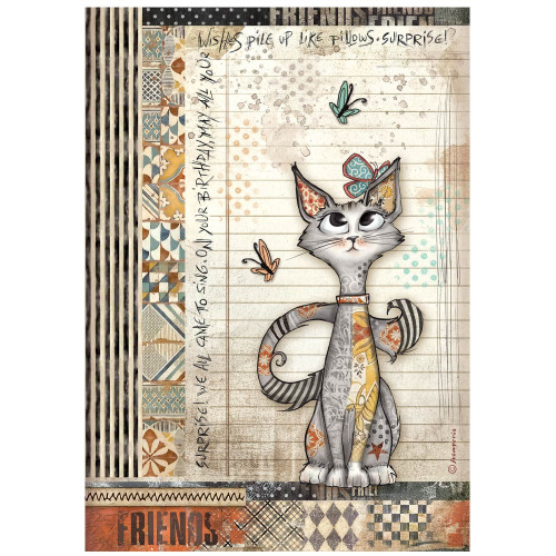 STAMPERIA FURRY FRIENDS ДЕКУПАЖНА ХАРТИЯ А4 - DFSA41067
