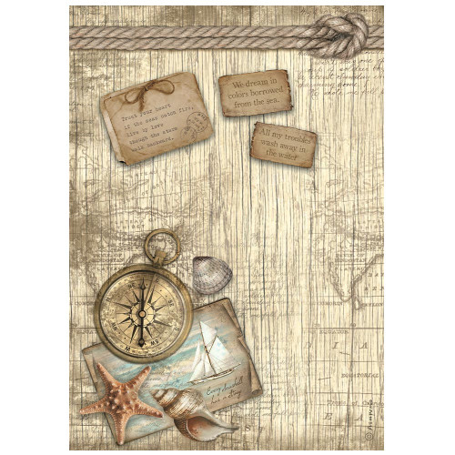 STAMPERIA SEA LAND DECOUPAGE PAPER A4 - DFSA4858
