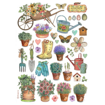 STAMPERIA GARDEN TOOLS ДЕКУПАЖНА ОРИЗОВА ХАРТИЯ А4-DFSA4991