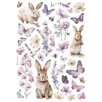STAMPERIA BUNNY AND BUTTLERFLY ДЕКУПАЖНА ХАРТИЯ А4-DFSA4994