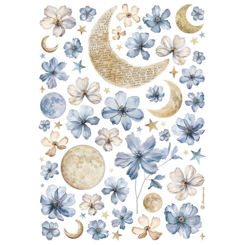 STAMPERIA SUN AND MOON DECOUPAGE RICE PAPER A4-DFSA4996