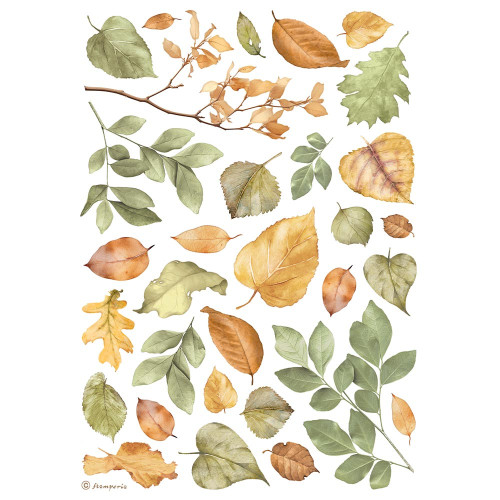 STAMPERIA LEAVES DECOUPAGE RICE PAPER A4-DFSA4999
