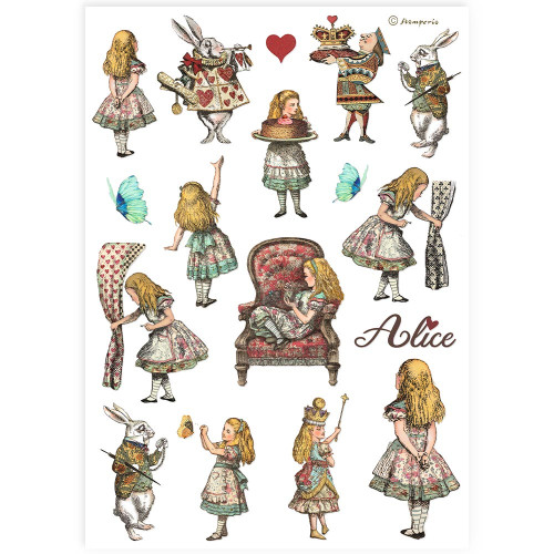 STAMPERIA ALICE DECOUPAGE RICE PAPER A4 - DFSA4904