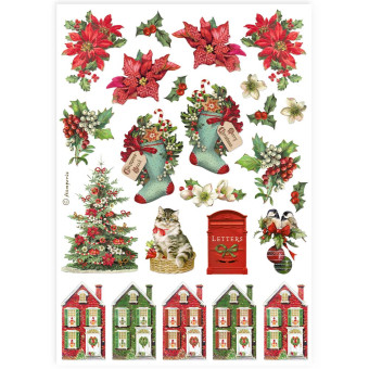 STAMPERIA CHRISTMAS ДЕКУПАЖНА ХАРТИЯ А4 - DFSA4918