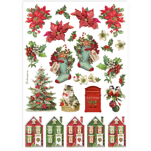 STAMPERIA CHRISTMAS ДЕКУПАЖНА ХАРТИЯ А4 - DFSA4918