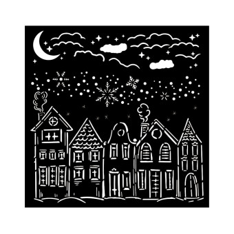 STAMPERIA CHRISTMAS MEDIA STENCIL ШАБЛОН 18Х18 СМ KSTDQ-110