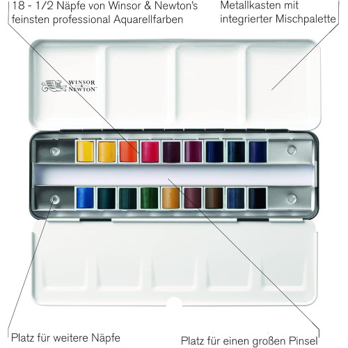 W&N АКВАРЕЛНА БОЯ PROFESSIONAL TRAVEL TIN 18 ЦВ
