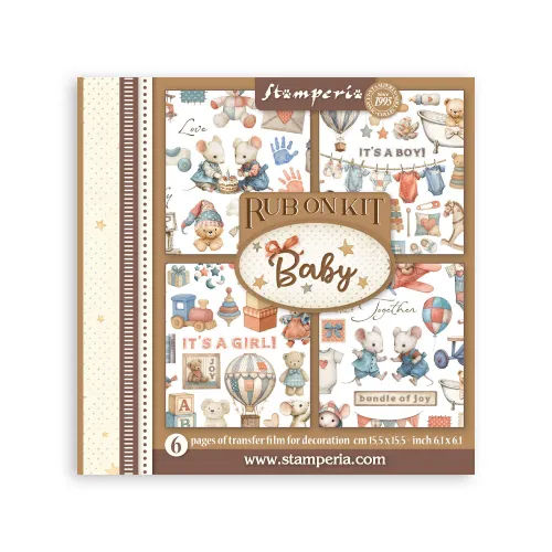 STAMPERIA BABY RUB ON KIT DFLRBX05