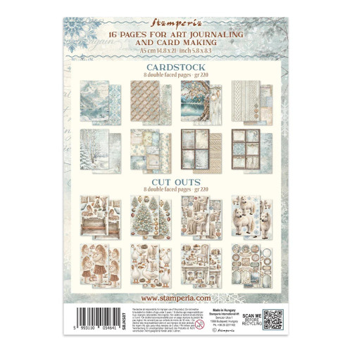 STAMPERIA WHITE CHRISTMAS JUNK JOURNAL ФОКУС ТОЧКИ 8 ГРЪБЧЕТА И 8 СТРАНИЦИ С ИЗРЕЗКИ - SBJKS07