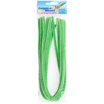 FOLIA VELVET WIRE 8 MM. 50 CM. 10 PCS. - LIGHT GREEN