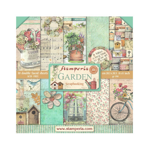 STAMPERIA GARDEN BLOCK 20.3/20.3 CM -SBBS104