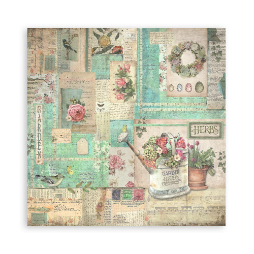 STAMPERIA GARDEN BLOCK 20.3/20.3 CM -SBBS104