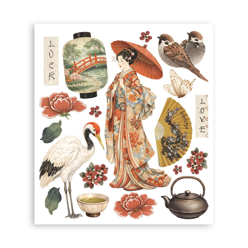 STAMPERIA ORIENTAL GARDEN RUB ON SELECTION DFLRBXGX12