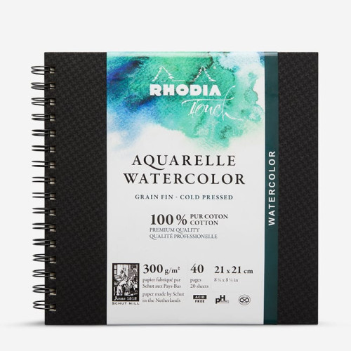 RHODIA TOUCH СКИЦНИК WATERCOLOR GRAIN FIN 21/21СМ, 300ГР,20Л