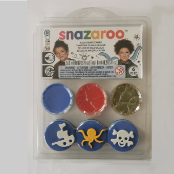 SNAZAROO FACE PAINT SET 3X2 ML. + STAMPS - PIRATE 041