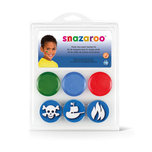 SNAZAROO FACE PAINT SET 3X2 ML. + STAMPS - PIRATE 046