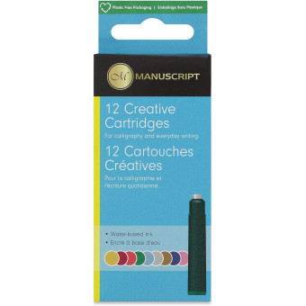 MANUSCRIPT BLACK INK CARTRIDGES FOR PENS - 12 PIECES MS0461SV