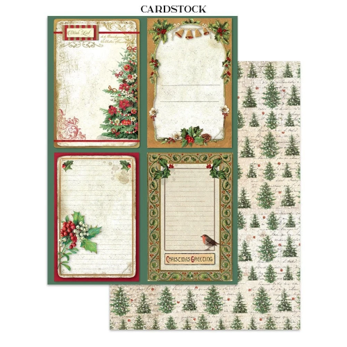 STAMPERIA CLASSIC CHRISTMAS JUNK JOURNAL 8 CARDS 4 STICKERS AND 4 CUTOUTS - SBJK23