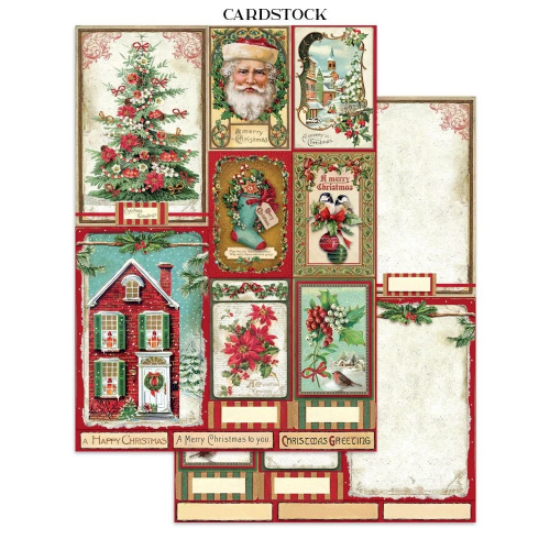 STAMPERIA CLASSIC CHRISTMAS JUNK JOURNAL 8 CARDS 4 STICKERS AND 4 CUTOUTS - SBJK23