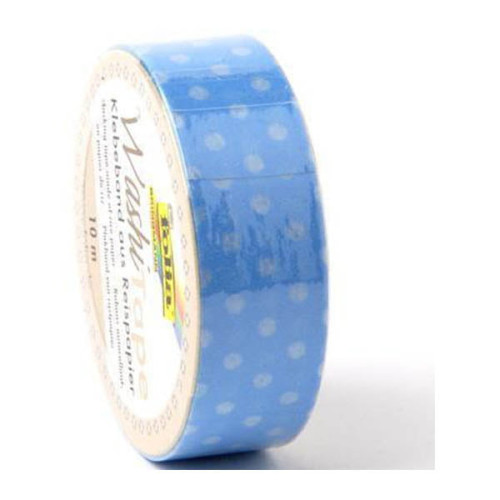 FOLIA WASHI TAPE - ЛЕПЕНКА ЗА ДЕКОРАЦИЯ - СВ. СИНЬО НА ТОЧКИ