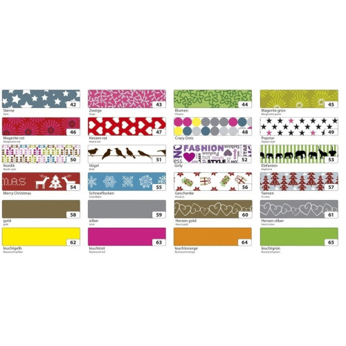FOLIA WASHI TAPE - ЛЕПЕНКА ЗА ДЕКОРАЦИЯ - ЧЕРВЕНО РАЙЕ