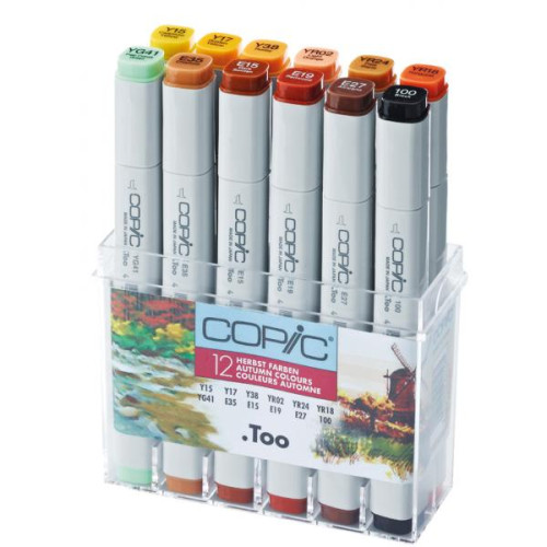 COPIC MARKER SET - AUTUMN COLOURS 12 PCS.