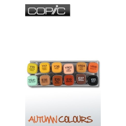 COPIC MARKER SET - AUTUMN COLOURS 12 PCS.