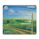 LYRA GRADUATE COLORED PENCILS SET IN METAL BOX 24 COLORS.