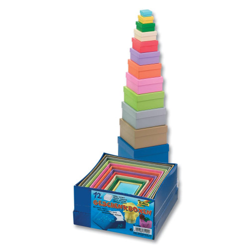 FOLIA SQUARE CARDBOARD BOXES SET - COLORED