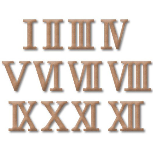 STAMPERIA WOODEN ROMAN NUMERALS H 4.5 CM 12 PCS LARGE KF271A