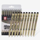SAKURA PIGMA MICRON 10 FINELINERS THIN PENS BLACK-POXSDKB10