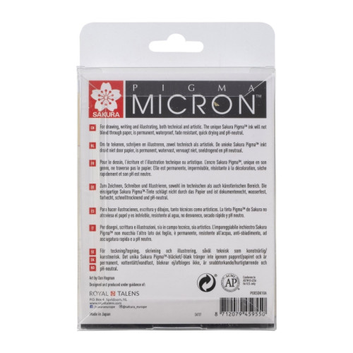 SAKURA PIGMA MICRON 10 FINELINERS THIN PENS BLACK-POXSDKB10