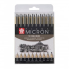 SAKURA PIGMA MICRON 10 FINELINERS THIN PENS BLACK-POXSDKB10