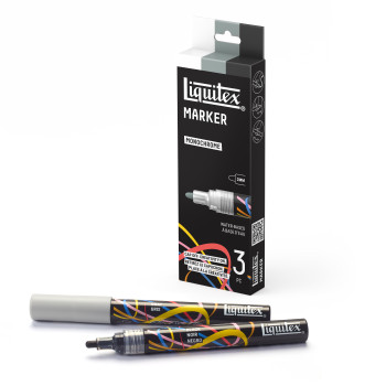 LIQUITEX АКРИЛНИ МАРКЕРИ КОМПЛЕКТ 3X2MM - MONOCHROME