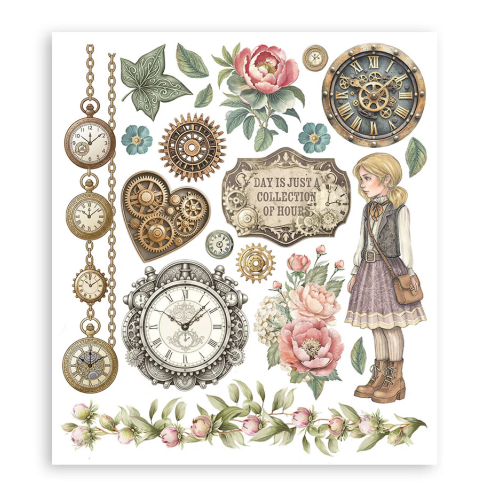 STAMPERIA GARDENS OF TIME RUB ON SELECTION DFLRBXG04