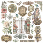 STAMPERIA GARDENS OF TIME RUB ON KIT DFLRBX11