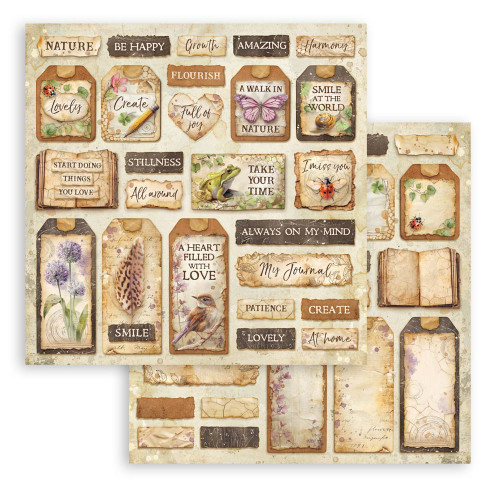 STAMPERIA ALL AROUND ДИЗАЙНЕРСКИ КАРТОН TAGS 30,5/30,5 СМ - SBB1151