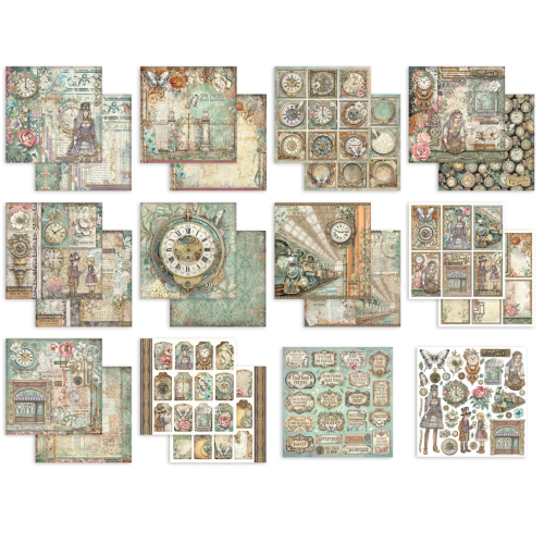 STAMPERIA GARDENS OF TIME БЛОКЧЕ ДЕКУПАЖНА ХАРТИЯ 20,3/20,3 СМ - SBBS141