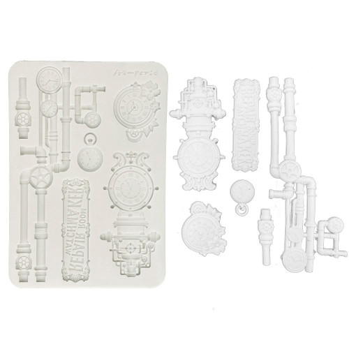 STAMPERIA GARDENS OF TIME SILICONE MOLD A5 FOR ART AND CRAFT CLOCKS AND TUBES KACMA608