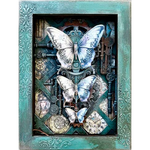 STAMPERIA GARDENS OF TIME SILICONE MOLD A5 FOR ART AND CRAFT CLOCKS AND TUBES KACMA608