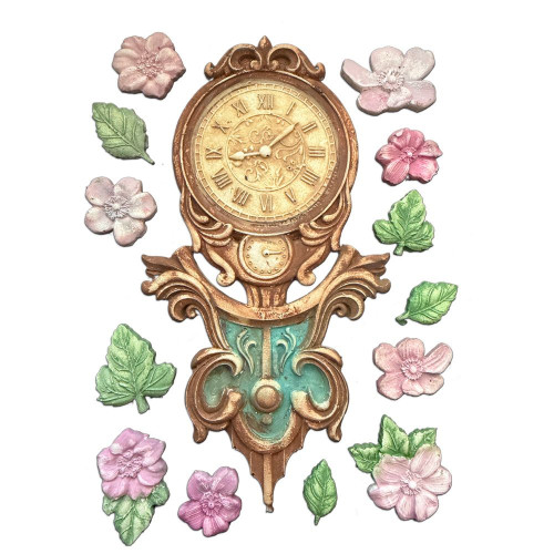 STAMPERIA GARDENS OF TIME СИЛИКОНОВ МОЛД A5 ЗА АРТ И КРАФТ CLOCK AND FLOWERS KACMA610