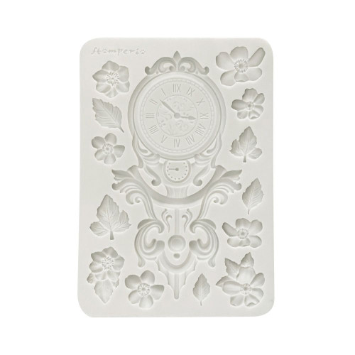 STAMPERIA GARDENS OF TIME СИЛИКОНОВ МОЛД A5 ЗА АРТ И КРАФТ CLOCK AND FLOWERS KACMA610