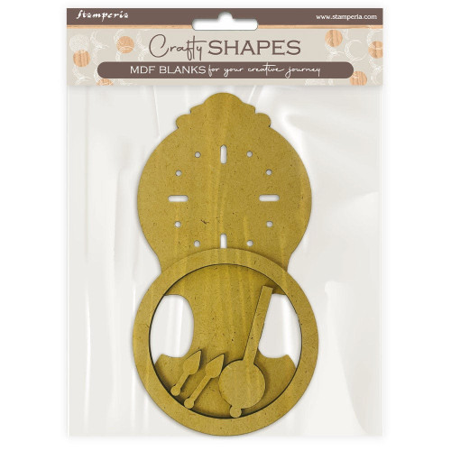 STAMPERIA CRAFTY SHAPES FOR ART AND CRAFT GARDENS OF TIME MDF ELEMENTS PENDULUM CLOCK - KLSM82
