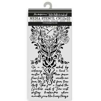 STAMPERIA GARDENS OF TIME ШАБЛОН CLOCK AND WRITING 12 Х 25 СМ - KSTDL157