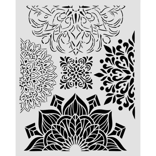 STAMPERIA GARDENS OF TIME ШАБЛОН HALF FRIEZES 20 Х 25 СМ - KSTD204